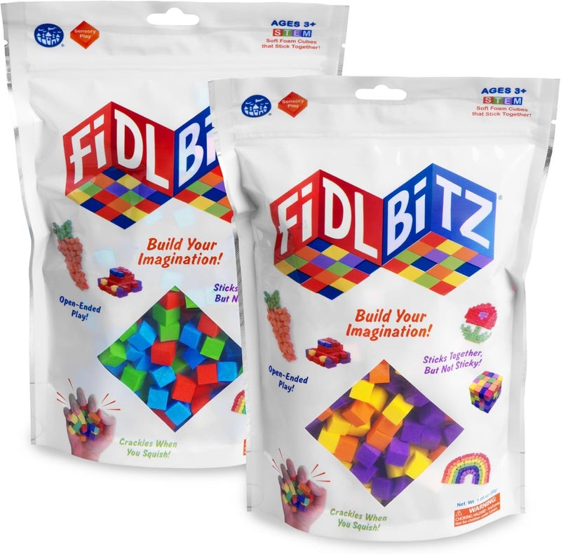 Play Visions FidlBitz® - Revolutionary Cubes That Stick Together, But Not Sticky! (Bag of Bitz (Assorted Colors)) - Image 2
